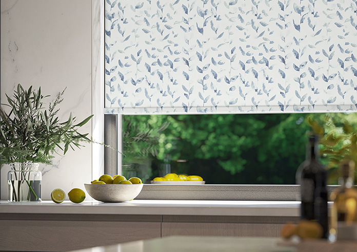 Watercolour Leaves, Blue River - Twist&Fit Roller Blind - Image 5